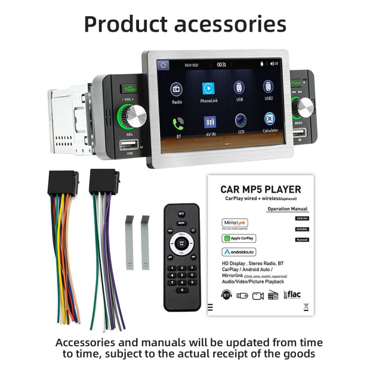 Allwinner Melis F133 5-inch Car MP5 Player with CarPlay/BT/USB/FM