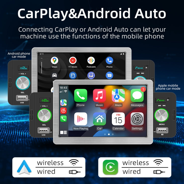 Allwinner Melis F133 5-inch Car MP5 Player with CarPlay/BT/USB/FM