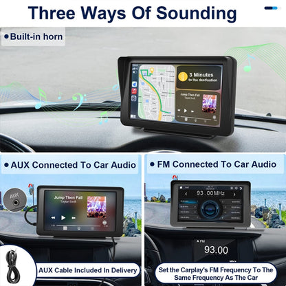 Portable Wireless Touchscreen Navigator CarPlay Bluetooth Reverse P701S 