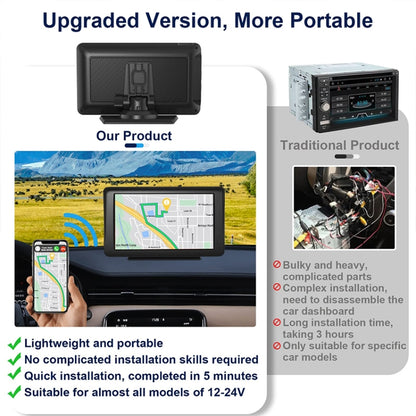 Portable Wireless Touchscreen Navigator CarPlay Bluetooth Reverse P701S 