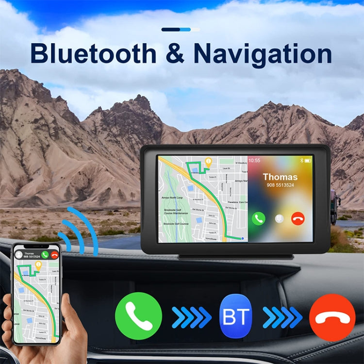 Portable Wireless Touchscreen Navigator CarPlay Bluetooth Reverse P701S 