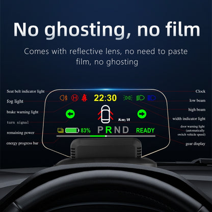 5.1 Inch Universal Head-Up Display HUD T1 Speed ​​Overspeed Alarm