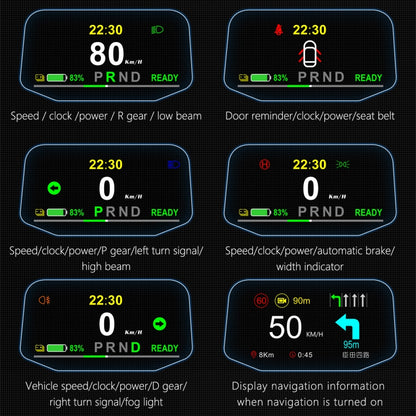5.1 Inch Universal Head-Up Display HUD T1 Speed ​​Overspeed Alarm