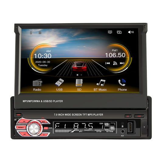 9601C 7 Inch HD Universal Car Retractable Screen MP5 Player with CarPlay 