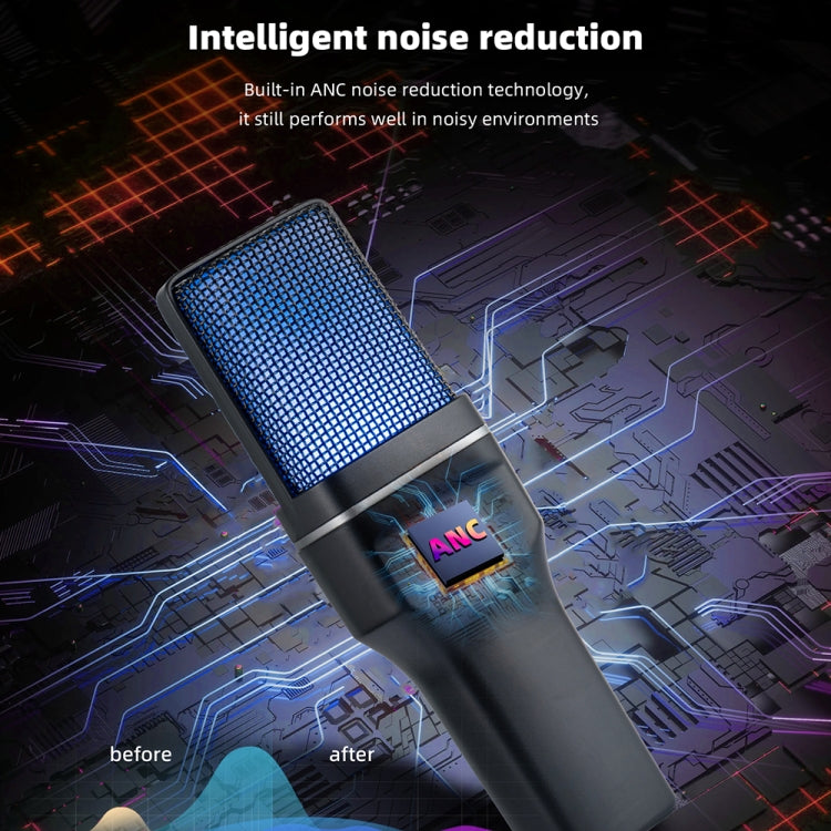 Yanmai SF-777W 2.4G Wireless Desktop Gaming Microphone with RGB Light and Blow Net