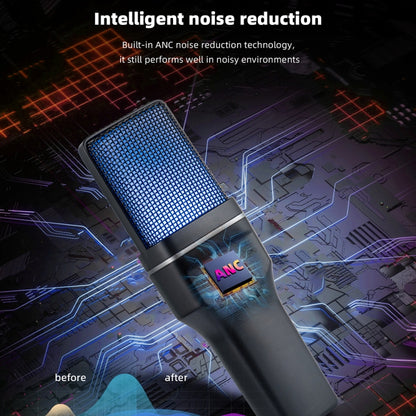Yanmai SF-777W 2.4G Wireless Desktop Gaming Microphone with RGB Light and Blow Net