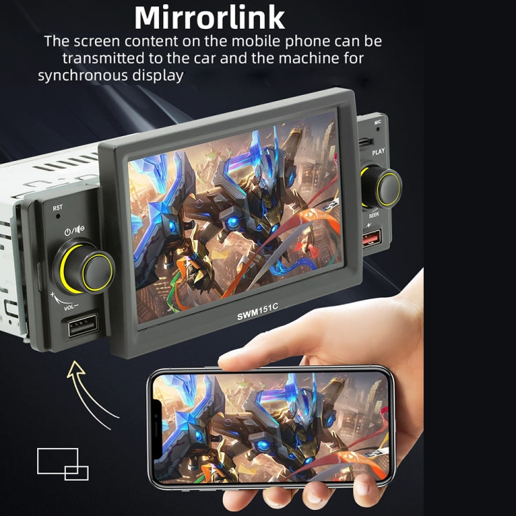 5 Inch Portable Universal Car MP5 Player with CarPlay/Android Auto 
