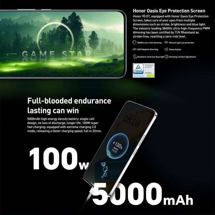Honor 90 GT, 6,7 pulgadas Magic OS 7.2 Snapdragon 8 Gen 2 Octa Core hasta 2,84 GHz, Red: 5G, OTG, NFC, compatible con Google Play, 12GB+256GB, 16GB+256GB, 16GB+512GB, 24GB+1TB - Alex Bazar Mx