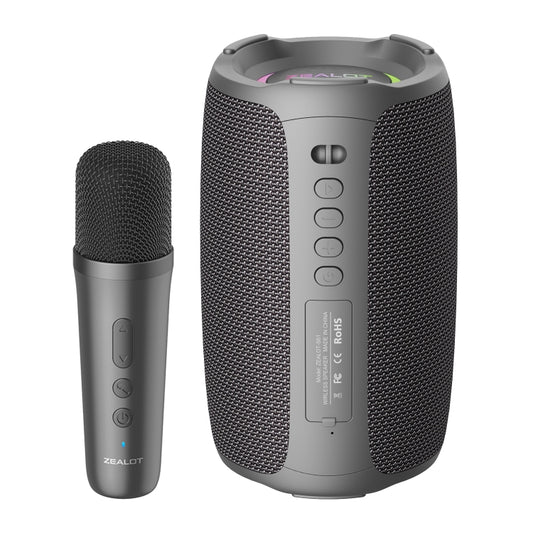 Zealot S61M Wireless Karaoke Microphone Speaker System with RGB Rhythm Light, Single Mic, Dual Mic