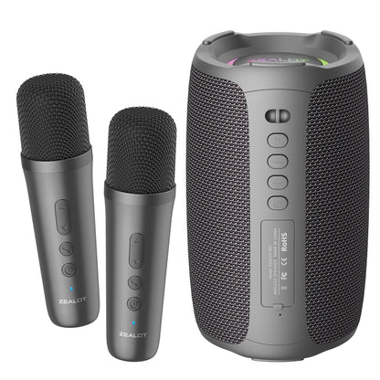 Zealot S61M Wireless Karaoke Microphone Speaker System with RGB Rhythm Light, Single Mic, Dual Mic