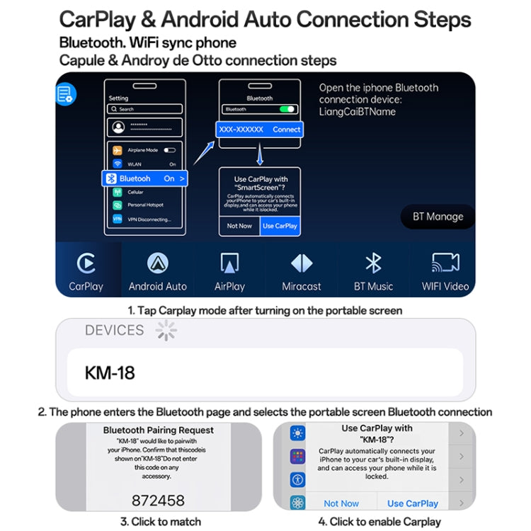 Consola Central Yesido KM18 9 Pulgadas Con CarPlay KM18