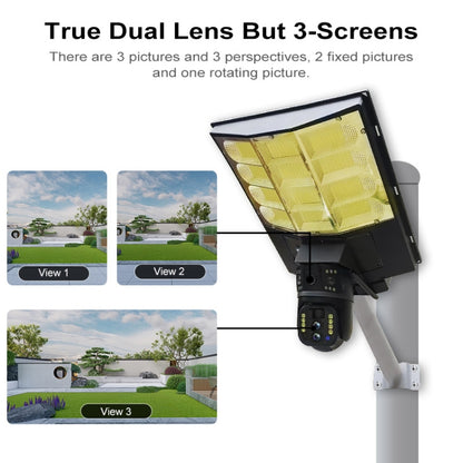 Solar Street Light with 10X Dual Lens HD Surveillance Camera 4G V380
