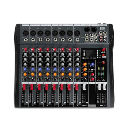 Consola Mezcladora de Audio Para DJ XTUGA CT80X de 8 Canales Fuente de Alimentación de 48 V