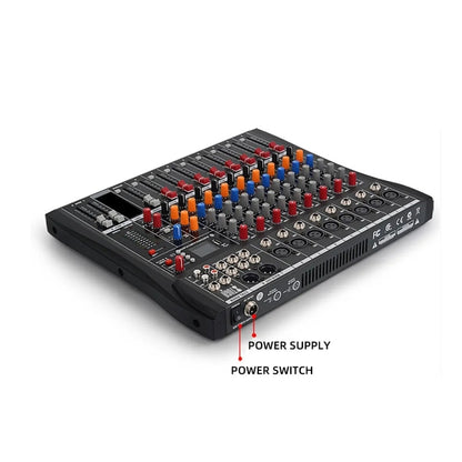 Consola Mezcladora de Audio Para DJ XTUGA CT80X de 8 Canales Fuente de Alimentación de 48 V