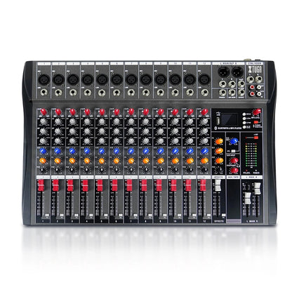 Consola Mezcladora de Audio Para DJ XTUGA CT120X de 12 Canales Fuente de Alimentación de 48 V