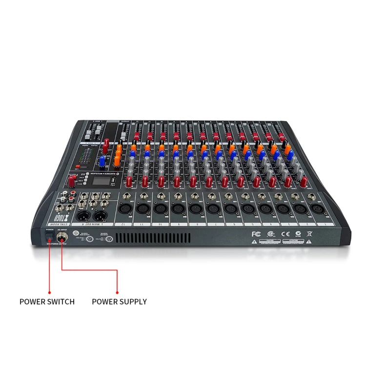 Consola Mezcladora de Audio Para DJ XTUGA CT120X de 12 Canales Fuente de Alimentación de 48 V