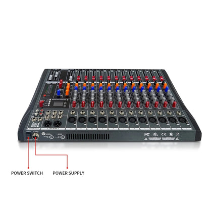 Consola Mezcladora de Audio Para DJ XTUGA CT120X de 12 Canales Fuente de Alimentación de 48 V