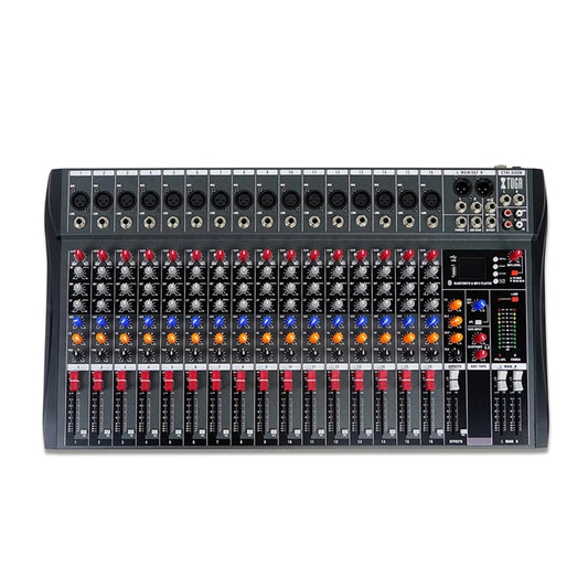XTUGA CT160X 16-Channel DJ Audio Mixer Console with 48V Power
