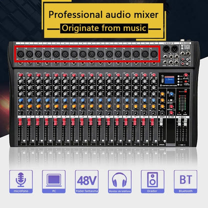 Consola Mezcladora de Audio Para DJ de 16 Canales Con Alimentación de 48 V XTUGA CT160X