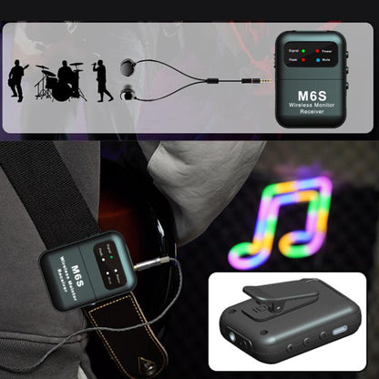 M6S Stereo Wireless In-Ear Monitor System with 2.4G Transmitter and Receiver
