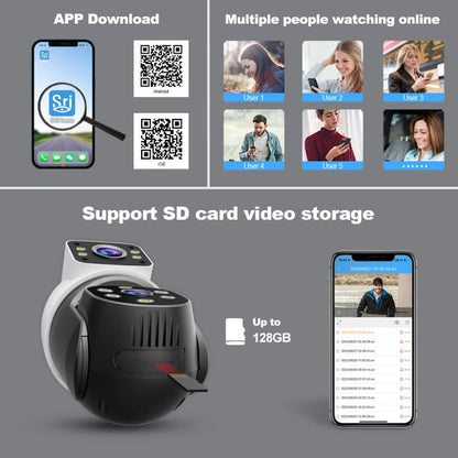 SriHome SH068 E27 4MP HD IP66 Waterproof Outdoor Dual Lens Bulb Camera
