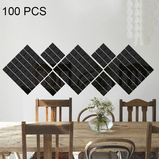 100 PCS Espejo de mosaico de cristal cuadrado Acrílico Estéreo Pegatinas de pared Fondo creativo Etiqueta de la pared de la sala de estar del hogar, Tamaño: 2 * 2 cm, Size:2*2 Color:Black, Size:2*2 Color:Gold, Size:2*2 Color:Silver