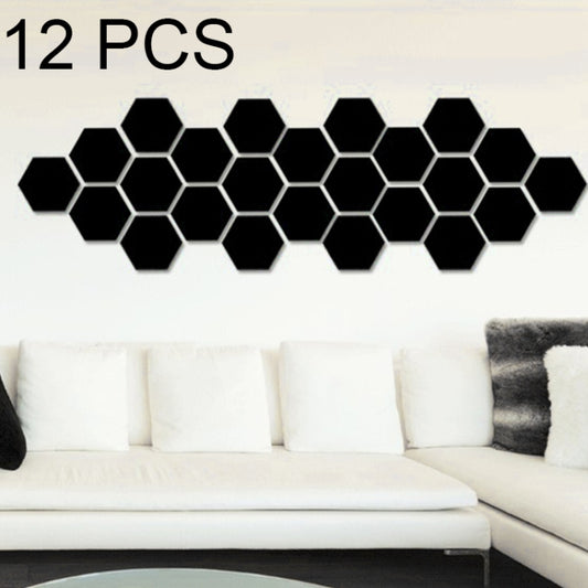 Juego de Pegatinas de Pared Con Espejo Hexagonal 3D 12 Piezas
