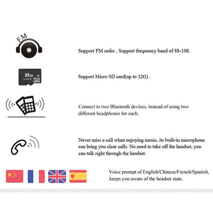T2+ Bluetooth Headband Headphones