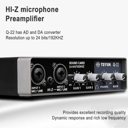 Teyun Q-22 USB External Sound Card with Free Microphone for Computer