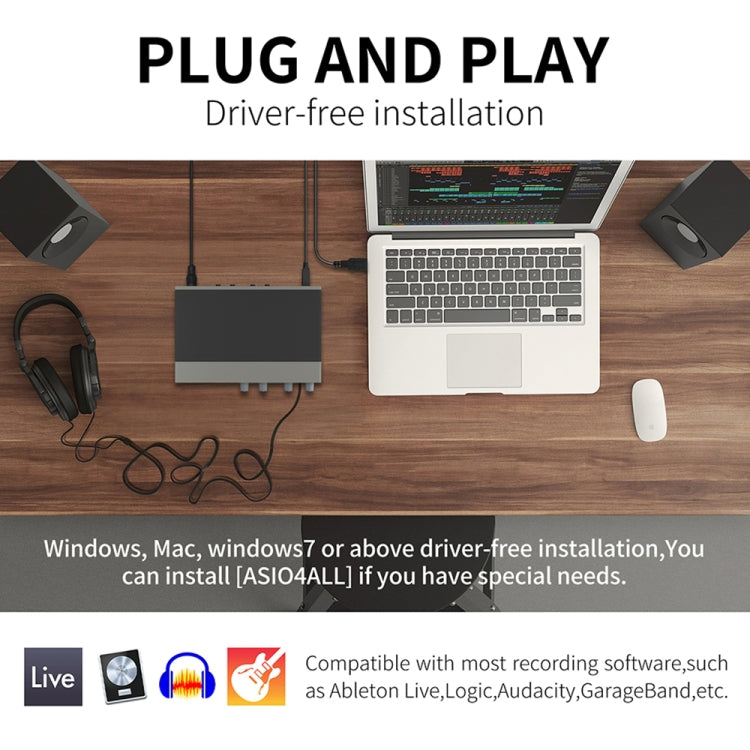 XTUGA E22 Professional Audio Interface Sound Card