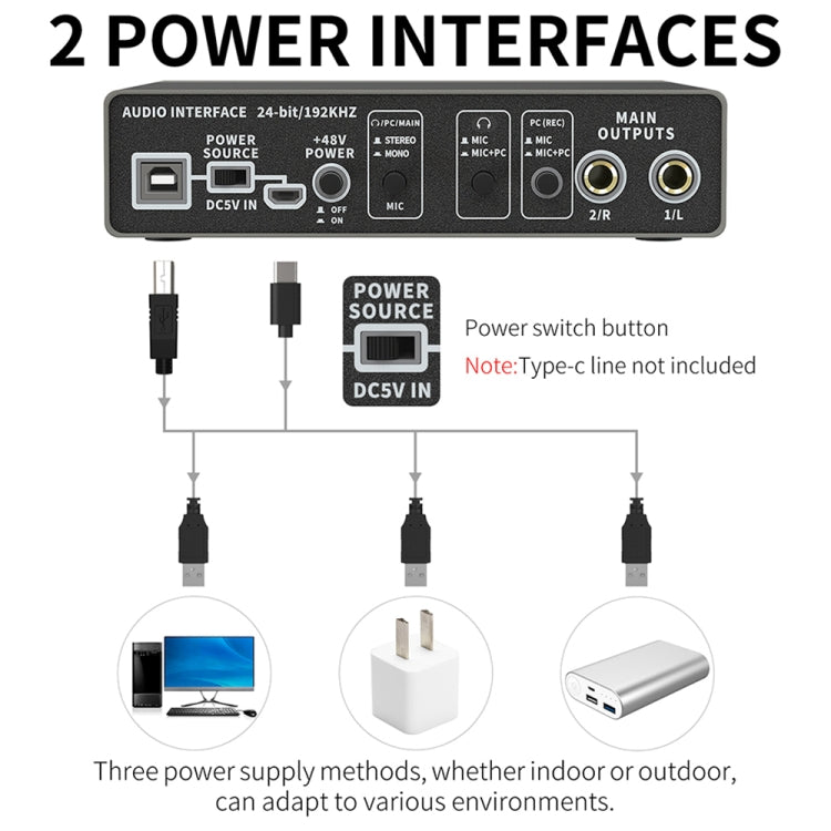 XTUGA E22 Professional Audio Interface Sound Card