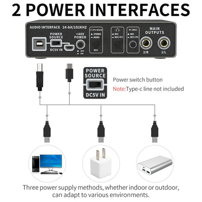 XTUGA E22 Professional Audio Interface Sound Card