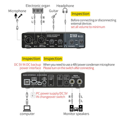 XTUGA E22 Professional Audio Interface Sound Card