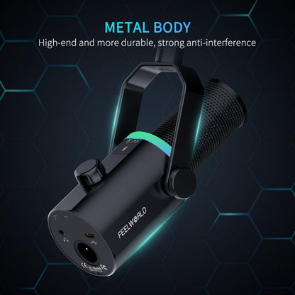 FEELWORLD PM1 XLR/USB Dynamic Microphone for Universal Recording PM1