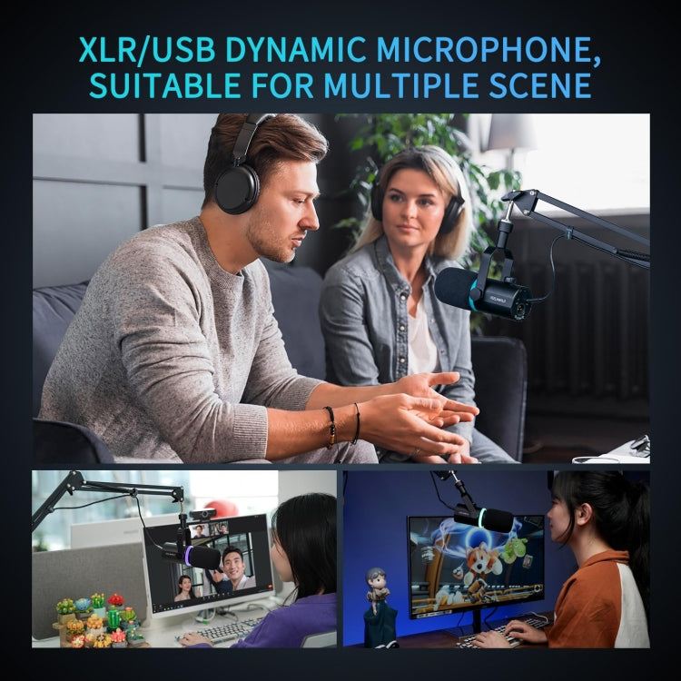 FEELWORLD PM1 XLR/USB Dynamic Microphone for Universal Recording PM1