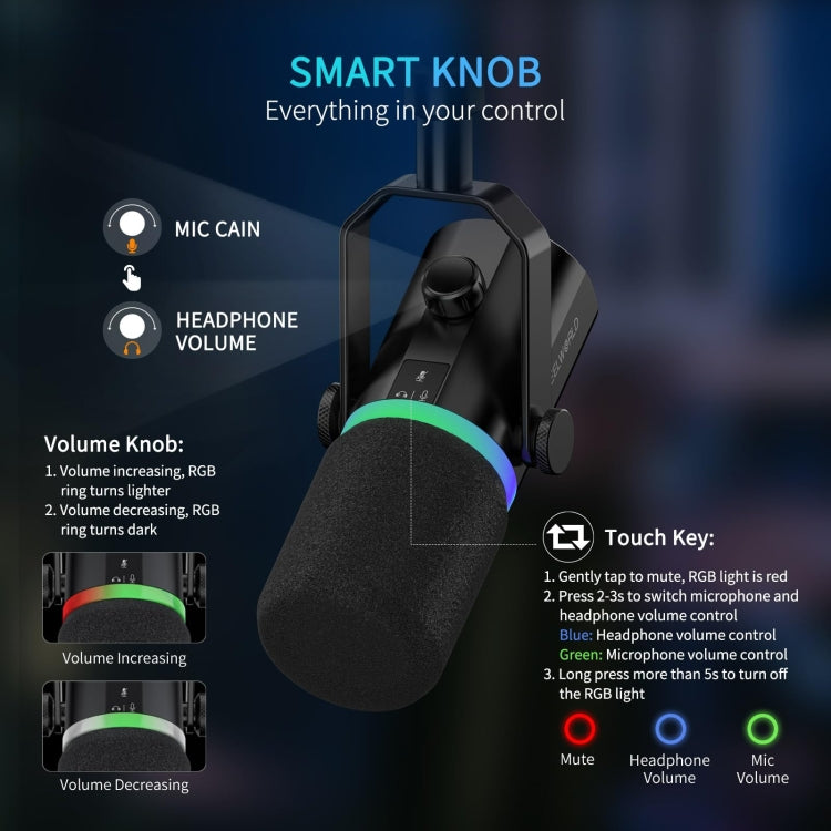 FEELWORLD PM1 XLR/USB Dynamic Microphone for Universal Recording PM1