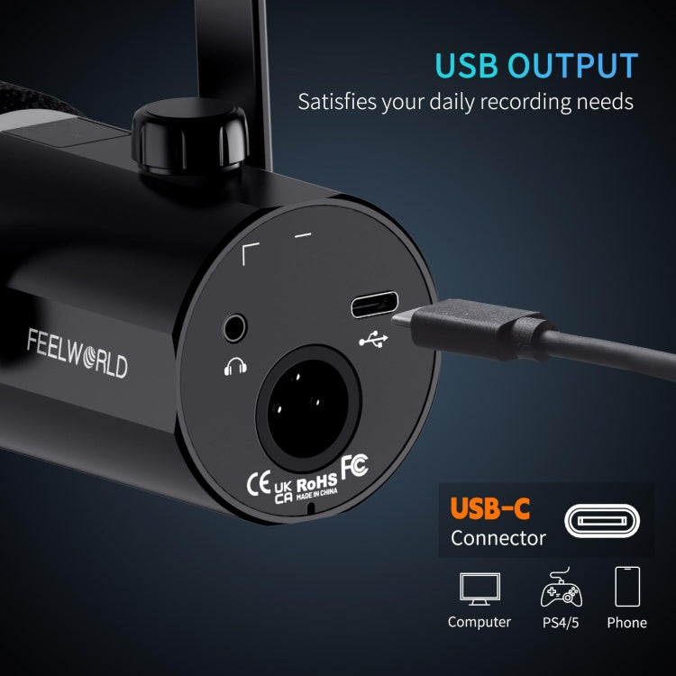 FEELWORLD PM1 XLR/USB Dynamic Microphone for Universal Recording PM1
