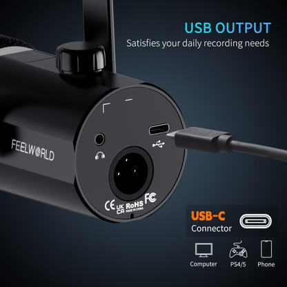 FEELWORLD PM1 XLR/USB Dynamic Microphone for Universal Recording PM1