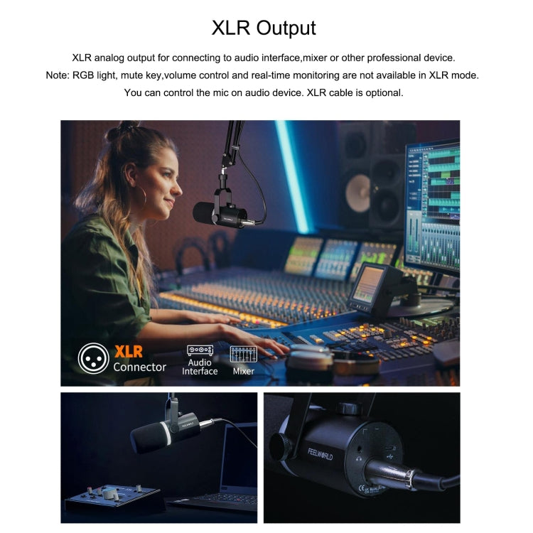 FEELWORLD PM1 XLR/USB Dynamic Microphone for Universal Recording PM1