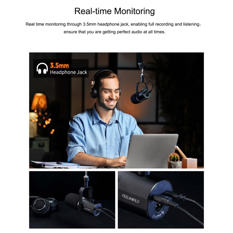 FEELWORLD PM1 XLR/USB Dynamic Microphone for Universal Recording PM1