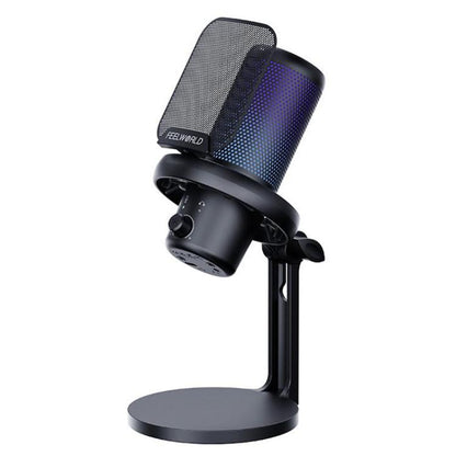 FEELWORLD VM1 USB Condenser Microphone with Noise Cancellation and RGB Light VM1-XS