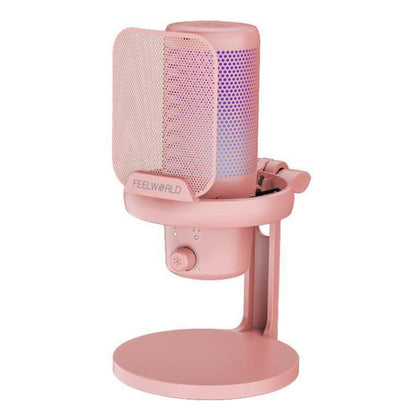 FEELWORLD VM1 USB Condenser Microphone with Noise Cancellation and RGB Light VM1-XS