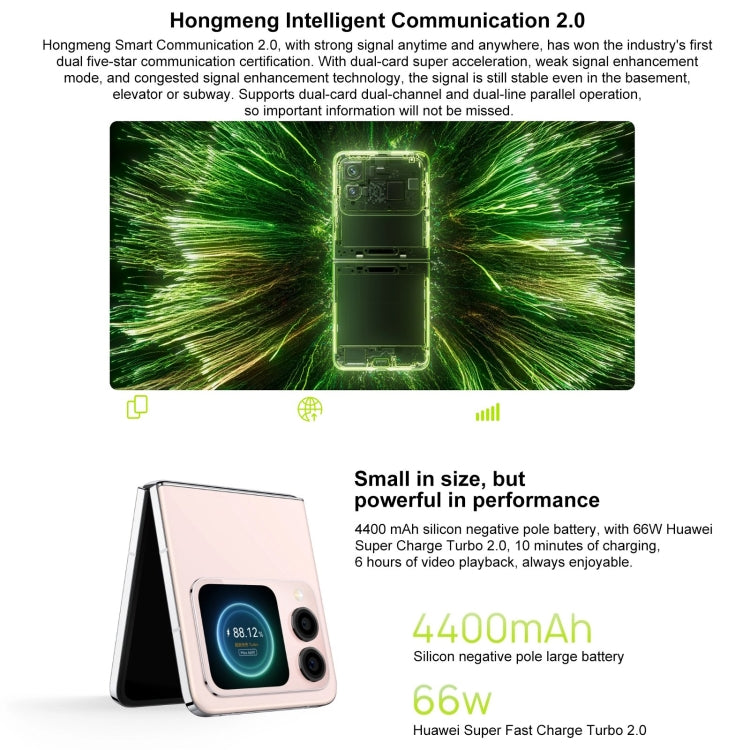 Huawei nova Flip, 12 GB + 512 GB, identificación de huellas dactilares lateral, 6,94 pulgadas + 2,14 pulgadas HarmonyOS 4.2 Octa Core, NFC, OTG, no compatible con Google Play, 12GB+512GB - Alex Bazar Mx
