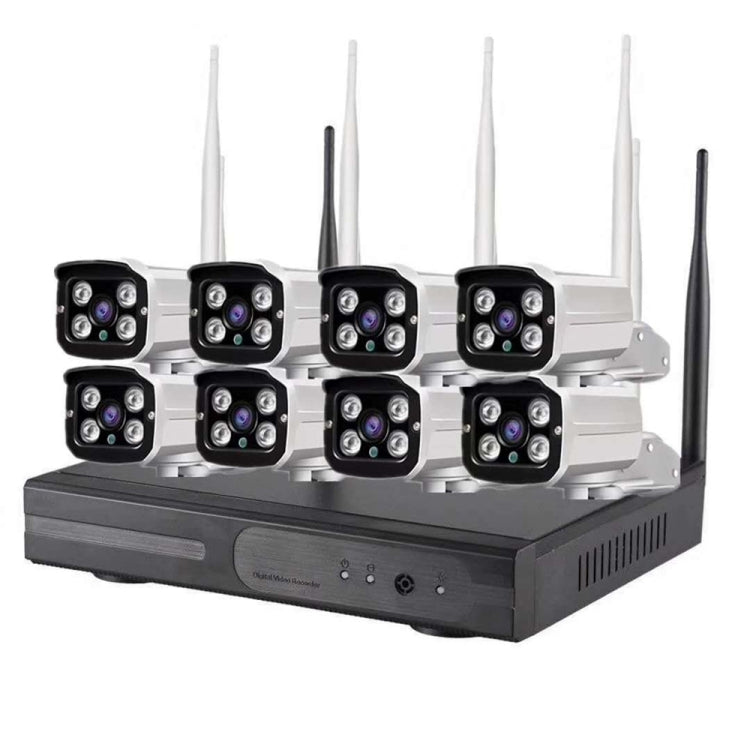 8-Channel HD 720P 2.4GHz WiFi IP Bullet Camera Kit + 8CH NVR Kit