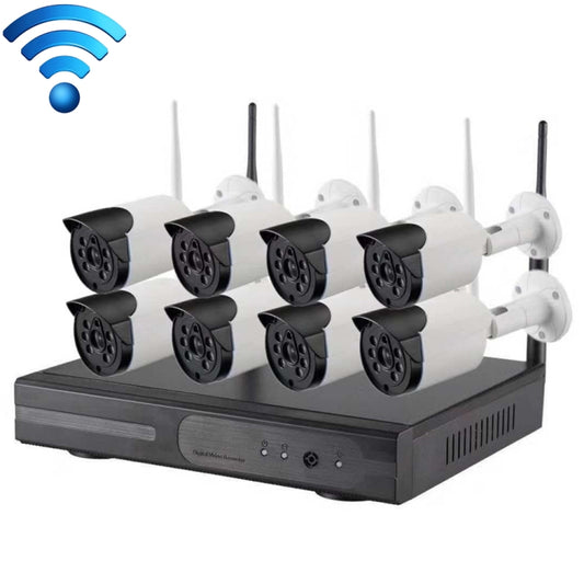 8 Channel HD 720P 2.4GHz WiFi IP Bullet Camera + NVR Kit