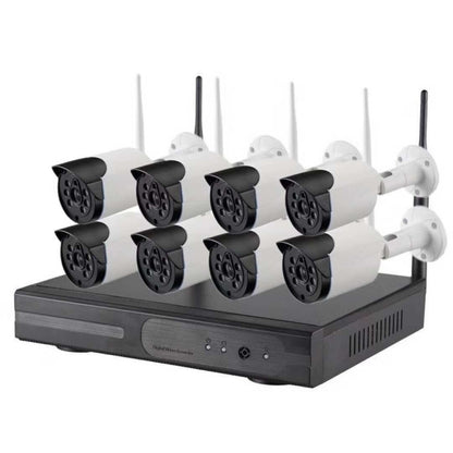 Cámara Tipo Bala IP WiFi de 8 Canales HD 720P 2.4 GHz + kit NVR