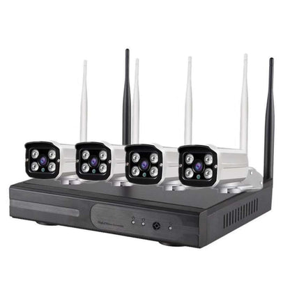 Kit Cámaras Bullet IP WiFi 4CH HD 720P 2.4GHz + Kit NVR 4CH HD