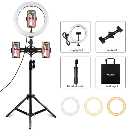 Soporte Dual Para Teléfono (Soporte Horizontal + Soporte Para Trípode de 1.1 m + Anillo LED) 10.2 Pulgadas Y 26CM Puluz