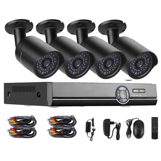 Cámaras Bullet AHD Kit AHD DVRA4B5 4 Canales 720P 4 x C Visión Nocturna Detección de Movimiento