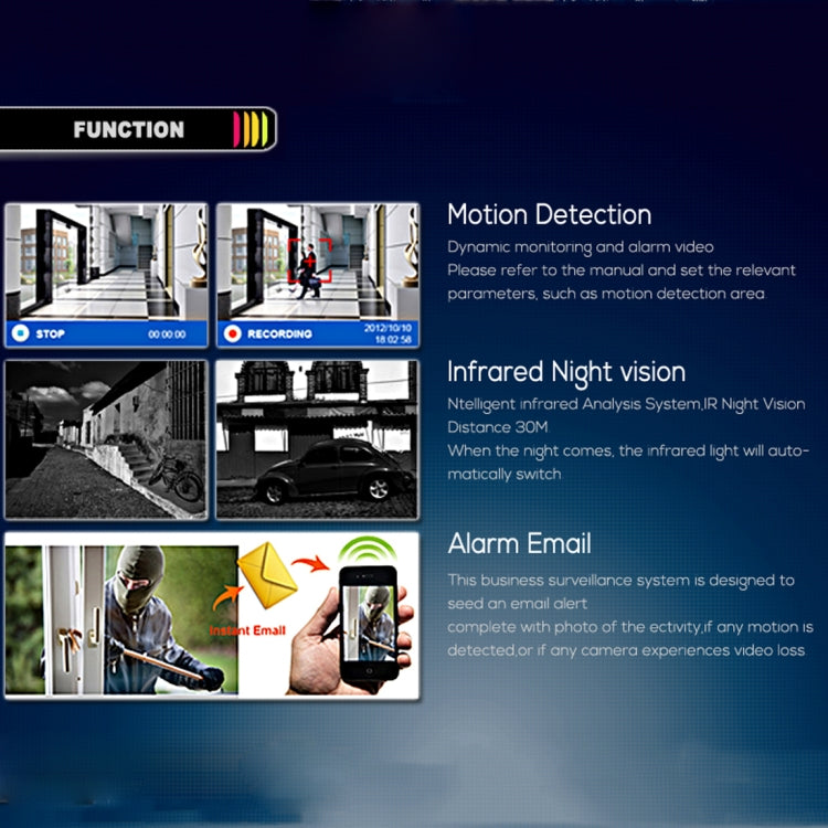 AHD Bullet Cameras Kit AHD DVRA4B5 4 Channel 720P 4 x C Night Vision Motion Detection